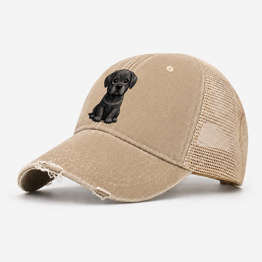 Cane Corso Sitting Sweetheart Washed Trucker Hat – Khaki