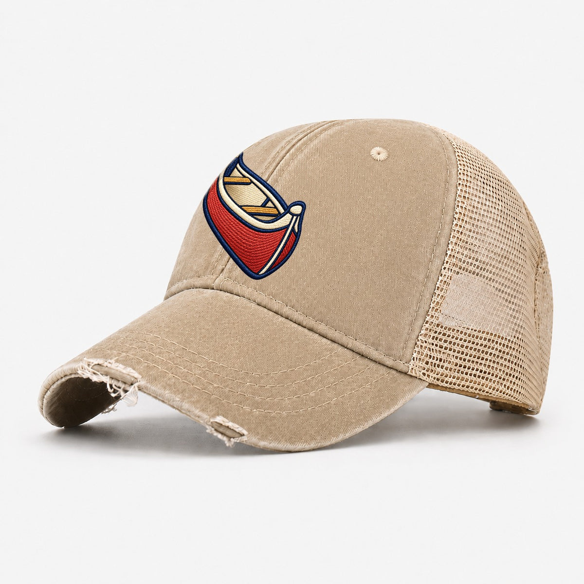 Canoe Tiny Solo Marks Washed Trucker Hat – Khaki