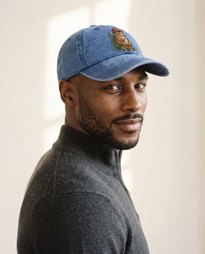 Model wearing the cap
