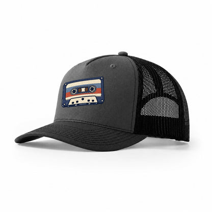 Cassette Tape Tiny Solo Marks Trucker Hat – Dark Grey Black
