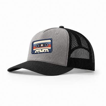 Cassette Tape Tiny Solo Marks Trucker Hat – Grey Black