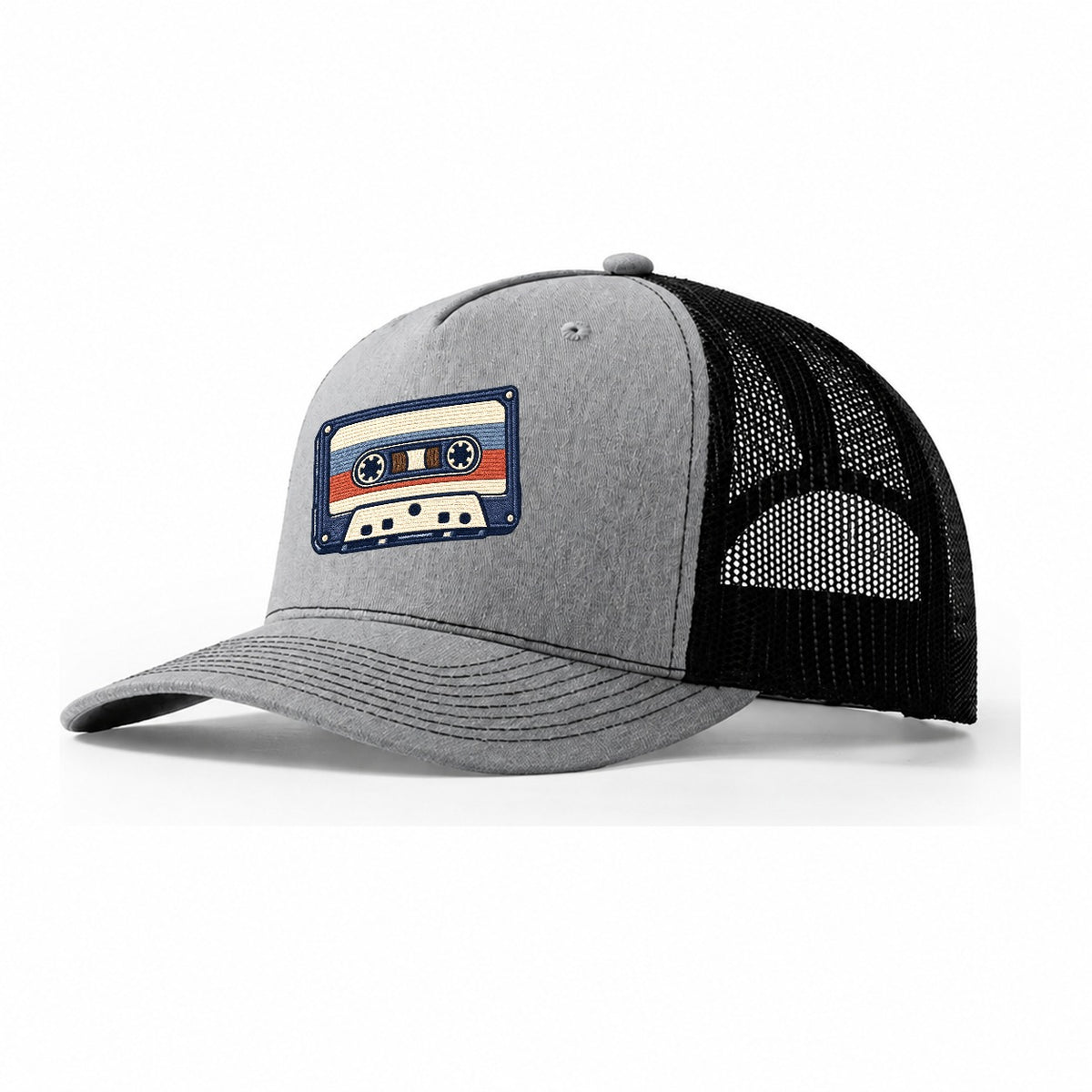 Cassette Tape Tiny Solo Marks Trucker Hat – Sport Grey Black