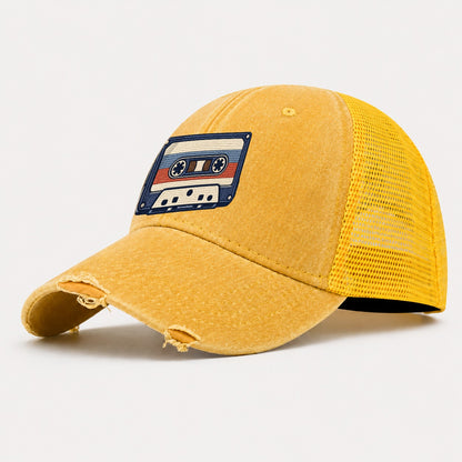 Cassette Tape Tiny Solo Marks Washed Trucker Hat – Yellow