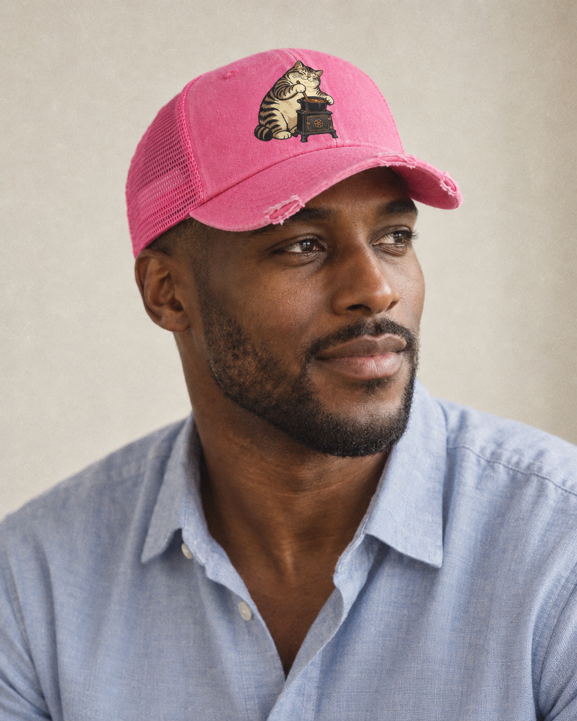 Model wearing the cap