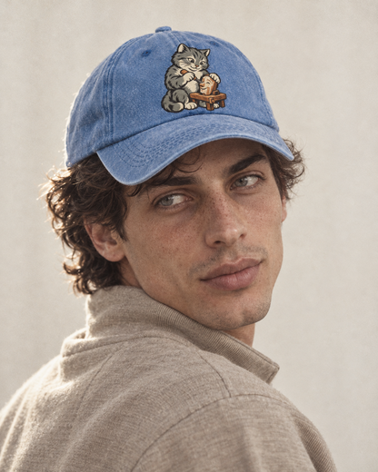 Model wearing the cap