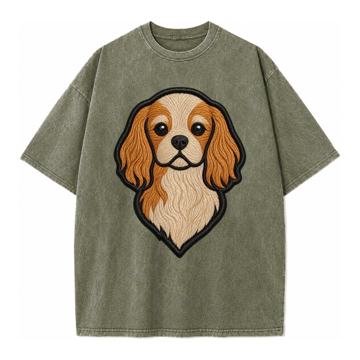 Cavalier King Charles Spaniel - Modern g - Vintage T-shirt – Army Green