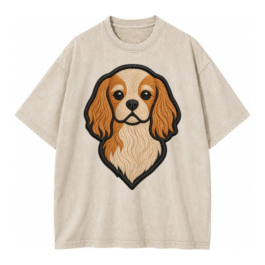 Cavalier King Charles Spaniel - Modern g - Vintage T-shirt – Off White