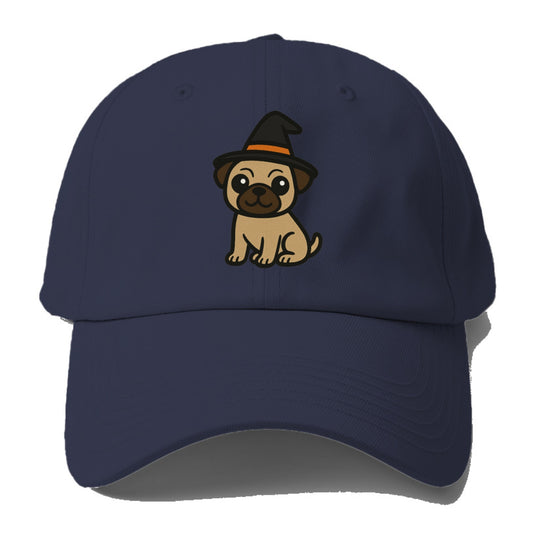 pug wearing witch hat halloween theme portrait design Hat