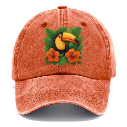 tropical paradise toucan bloom Hat