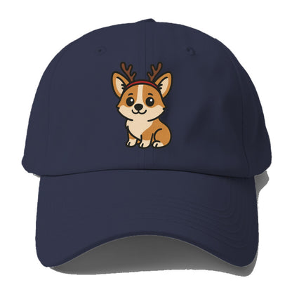 corgi wearing reindeer antlers christmas theme portrait design Hat