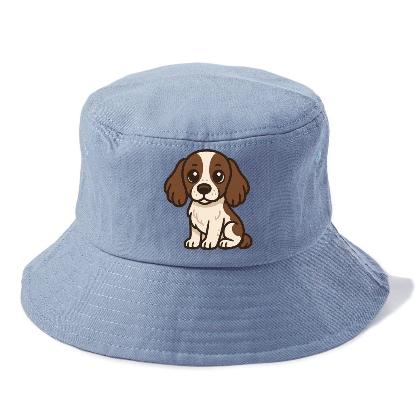english springer spaniel liver and white sitting pose portrait design Hat