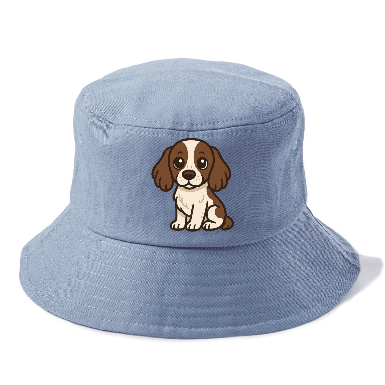 english springer spaniel liver and white sitting pose portrait design Hat