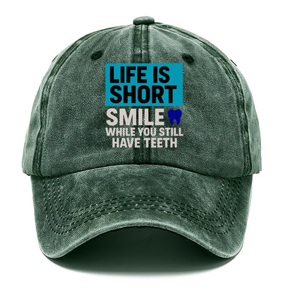 life short smile while Hat