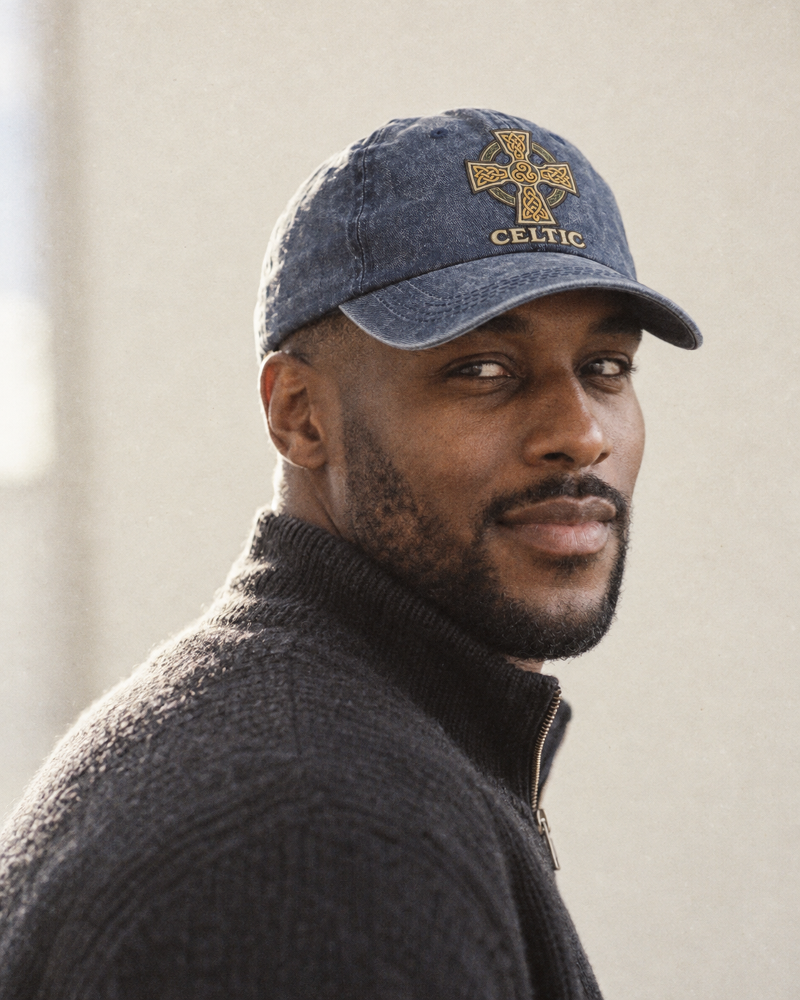 Model wearing the cap