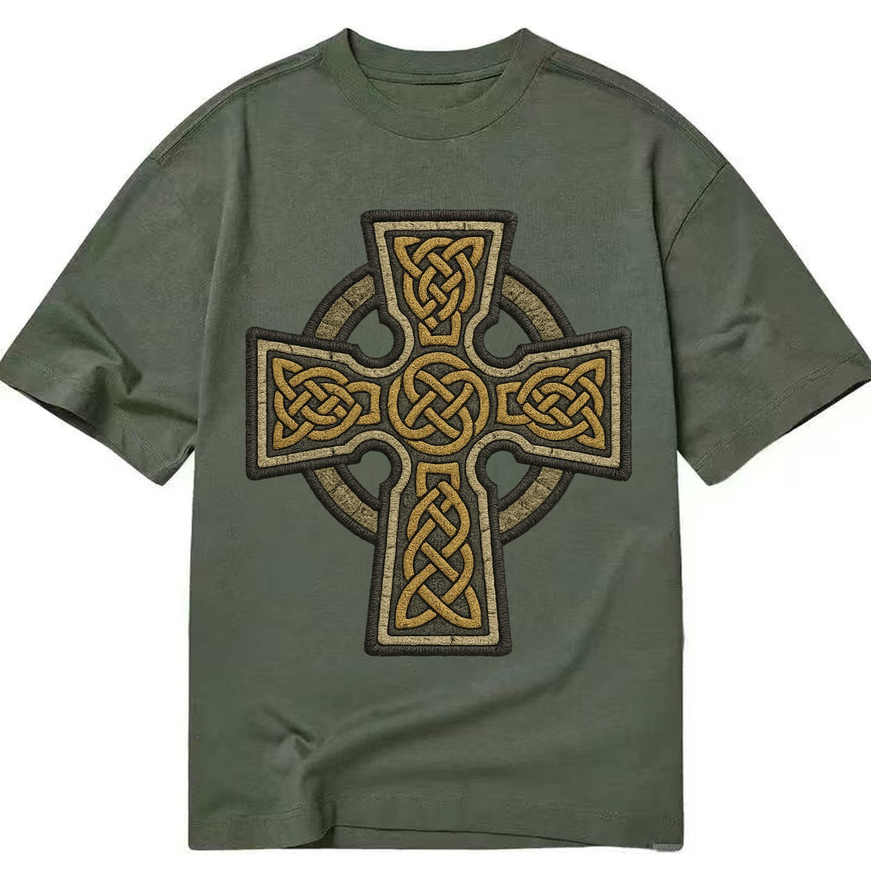 Celtic Cross  - Classic T-shirt – Army Green