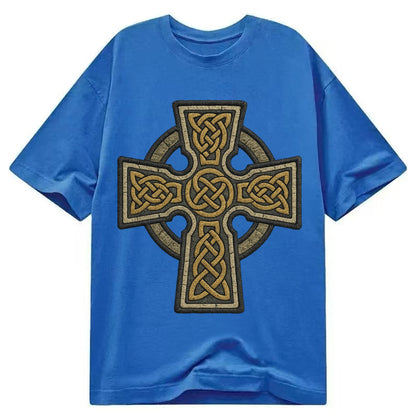 Celtic Cross  - Classic T-shirt – Blue