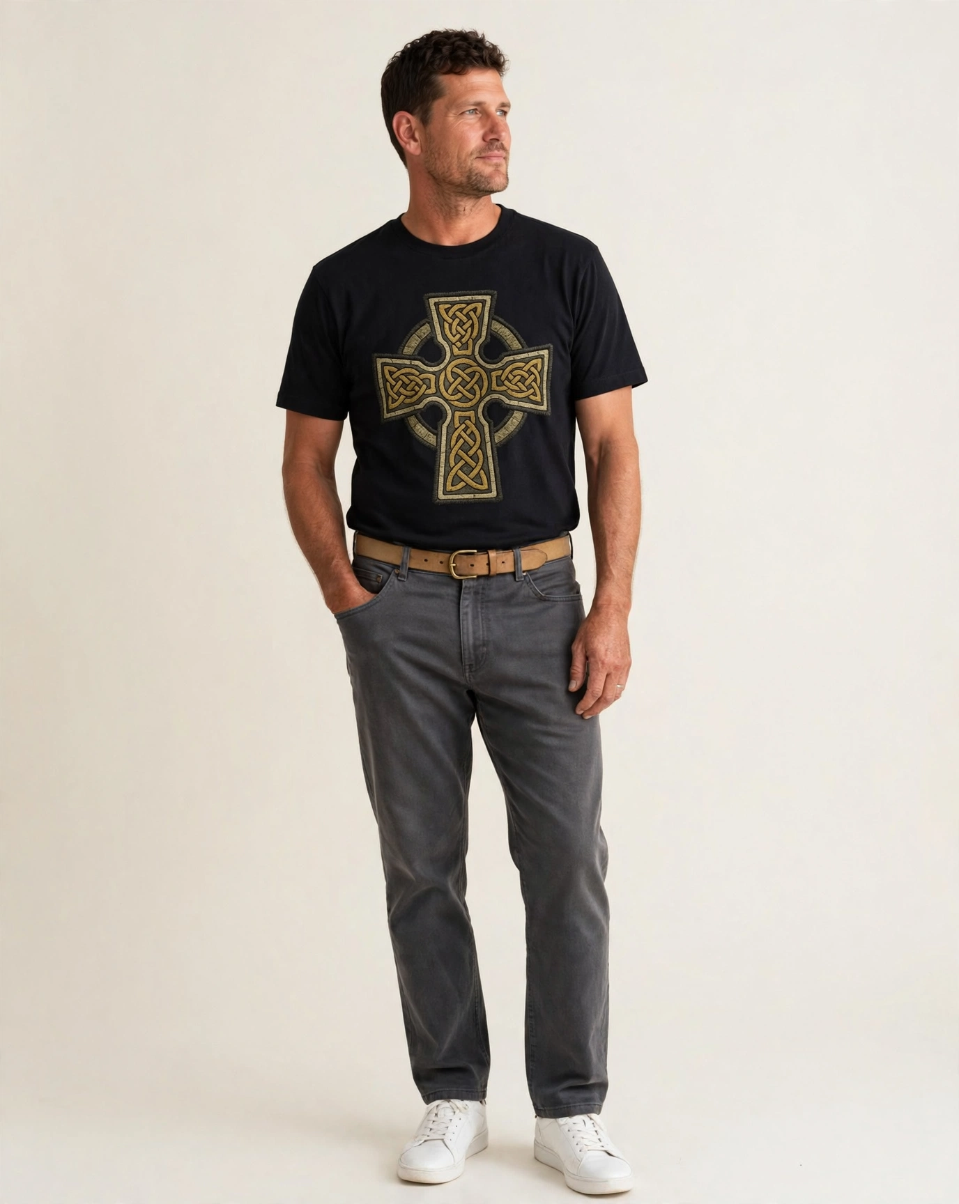 Celtic Cross  - Classic T-shirt – studio model photo