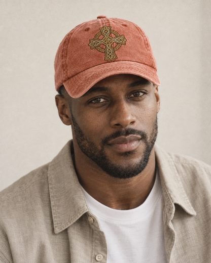 Model wearing the cap