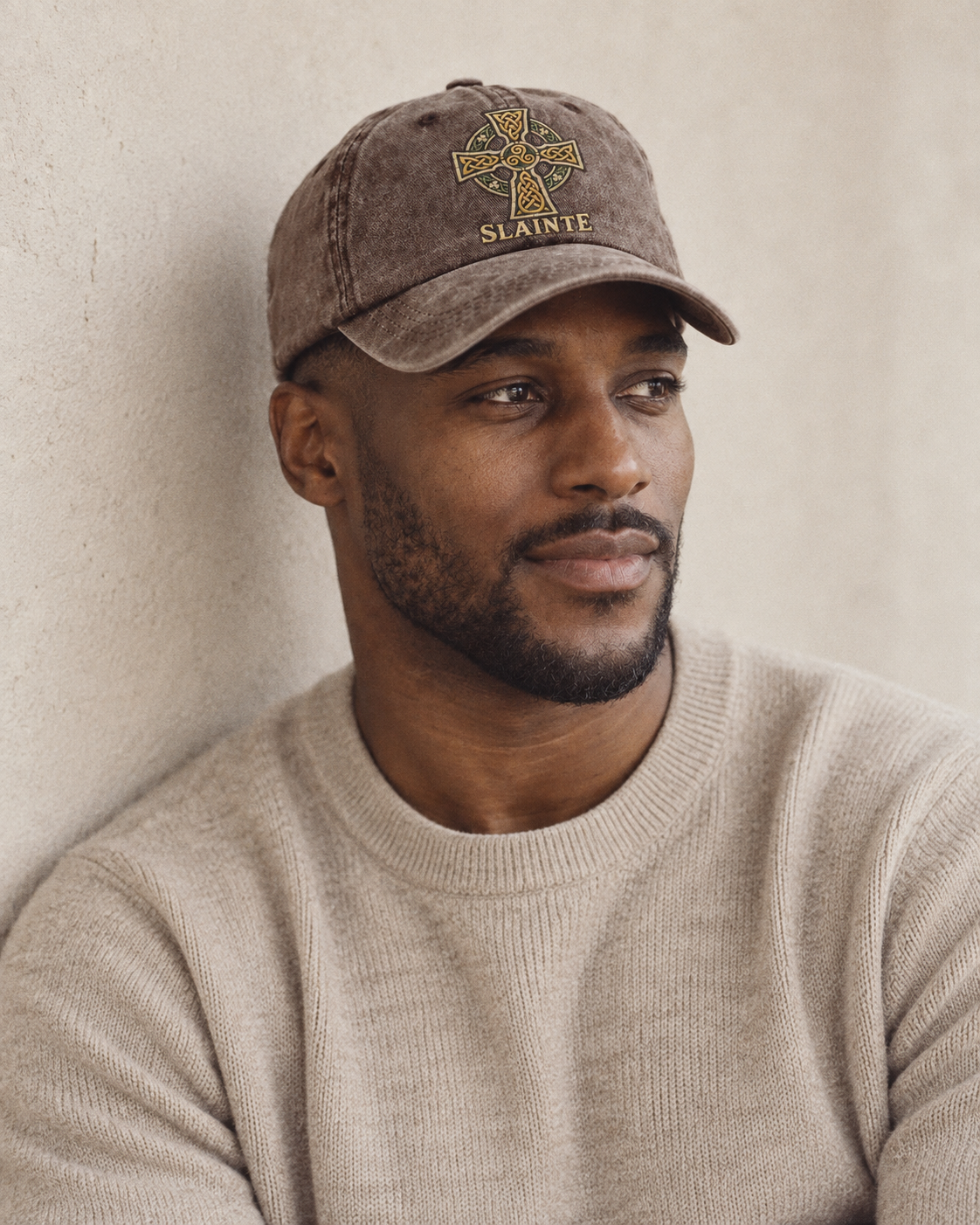 Model wearing the cap