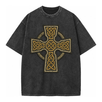 Celtic Cross  - Vintage T-shirt – Black