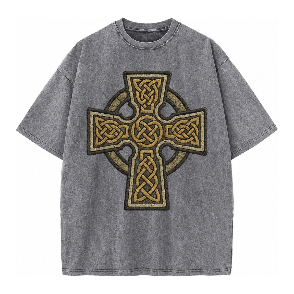 Celtic Cross  - Vintage T-shirt – Grey