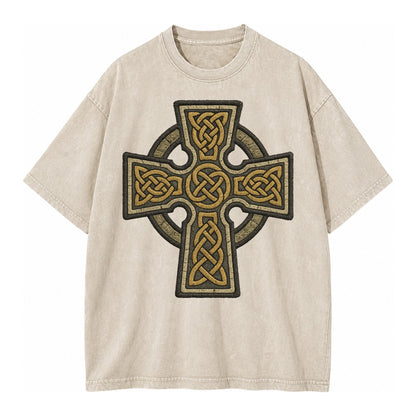 Celtic Cross  - Vintage T-shirt – Off White