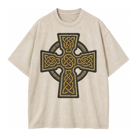 Celtic Cross  - Vintage T-shirt – Off White