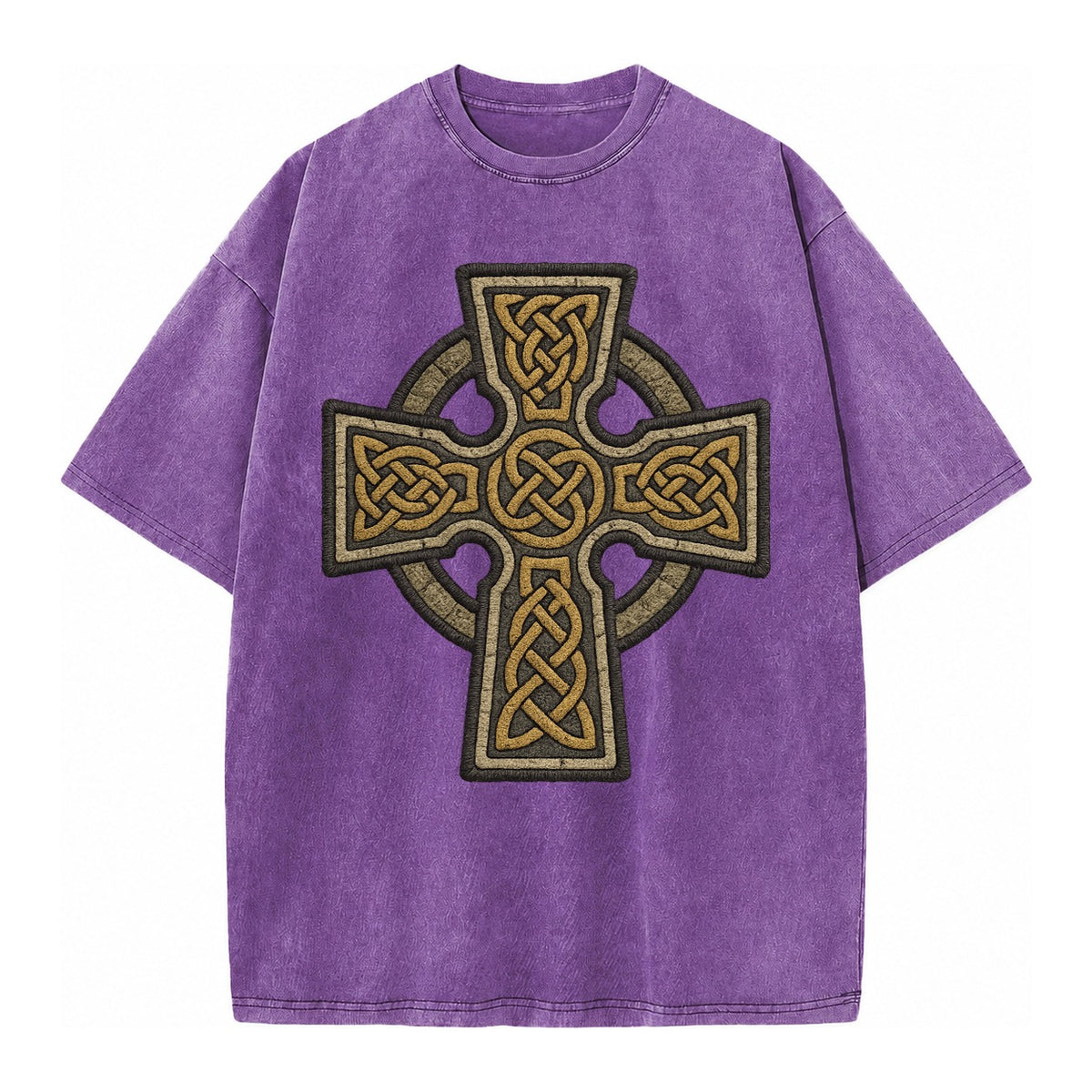 Celtic Cross  - Vintage T-shirt – Purple