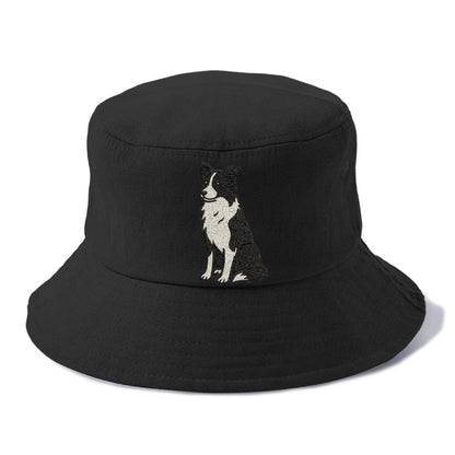 Border Collie Black And White Sitting Pose Hat