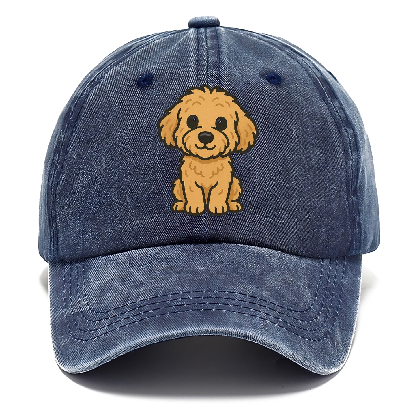goldendoodle curly golden sitting pose portrait design Hat