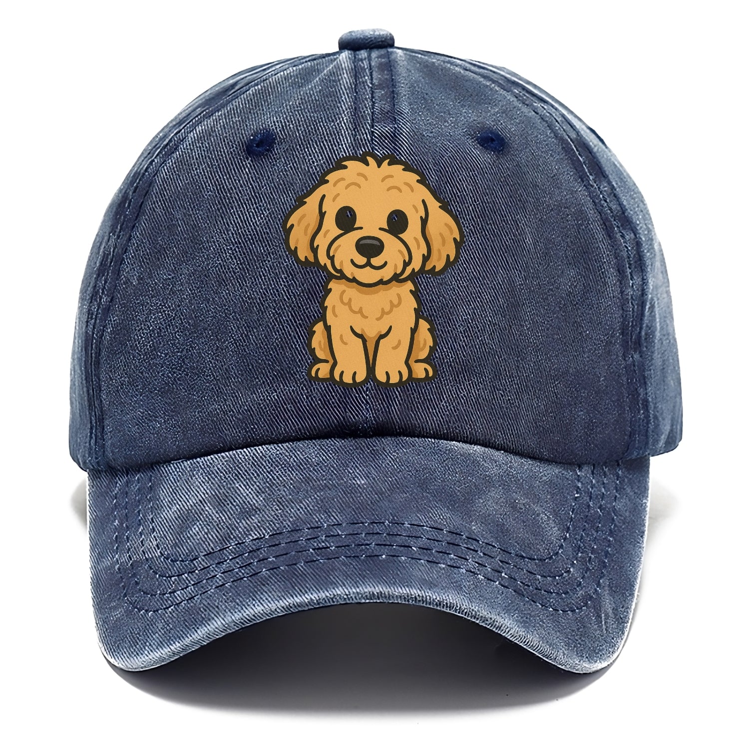 goldendoodle curly golden sitting pose portrait design Hat