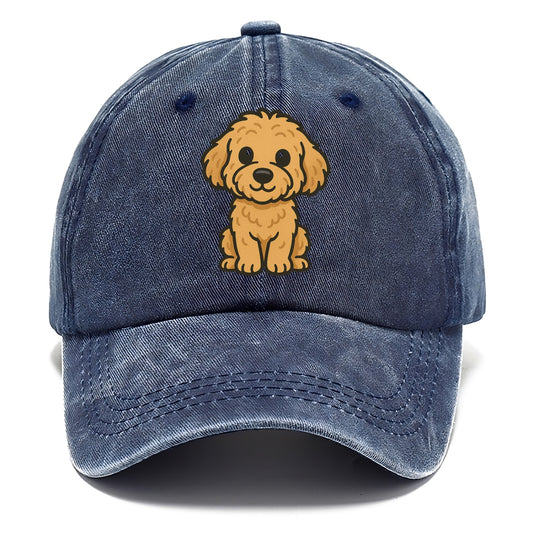 goldendoodle curly golden sitting pose portrait design Hat