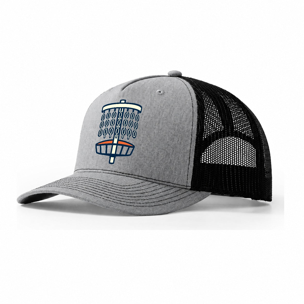 Chain Link Silhouette Disc Golf Trucker Hat – Sport Grey Black