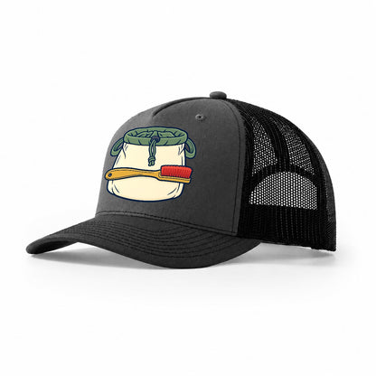 Chalk Bag And Brush Rock Climbing Trucker Hat – Dark Grey Black