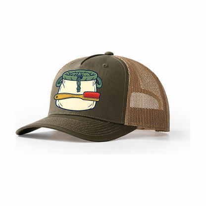 Chalk Bag And Brush Rock Climbing Trucker Hat – Olive Khaki