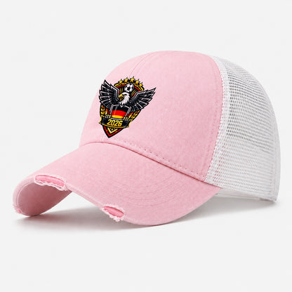 Champions 2026 Crest Washed Trucker Hat – Light Pink