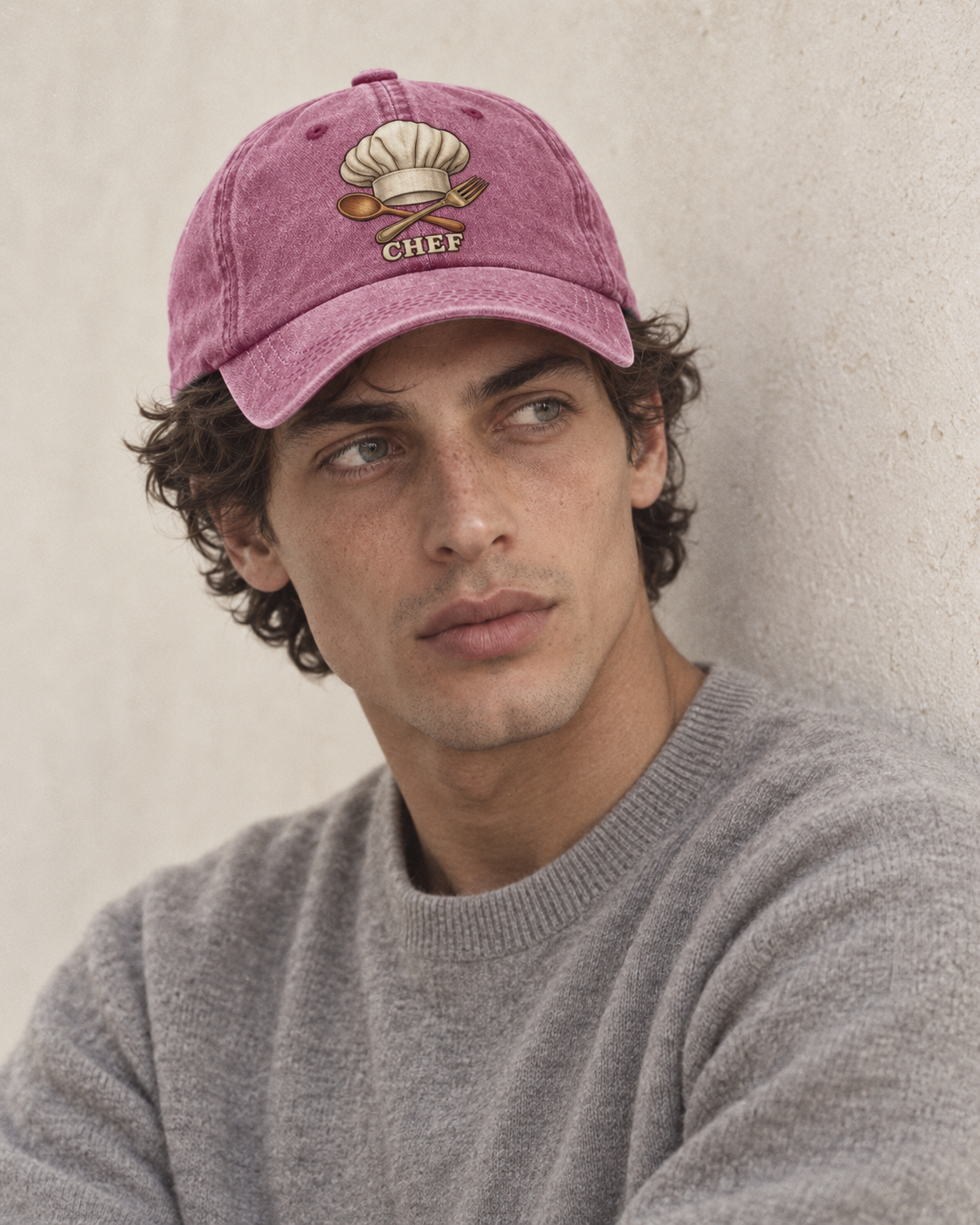 Model wearing the cap