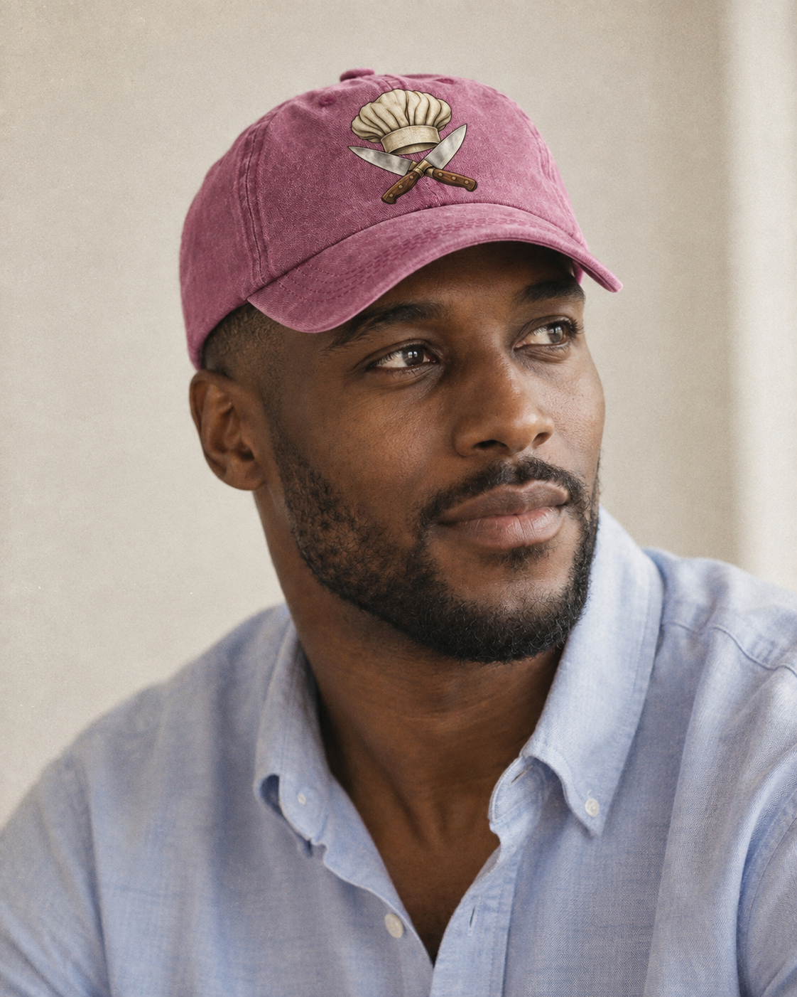 Model wearing the cap
