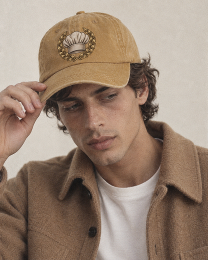 Model wearing the cap