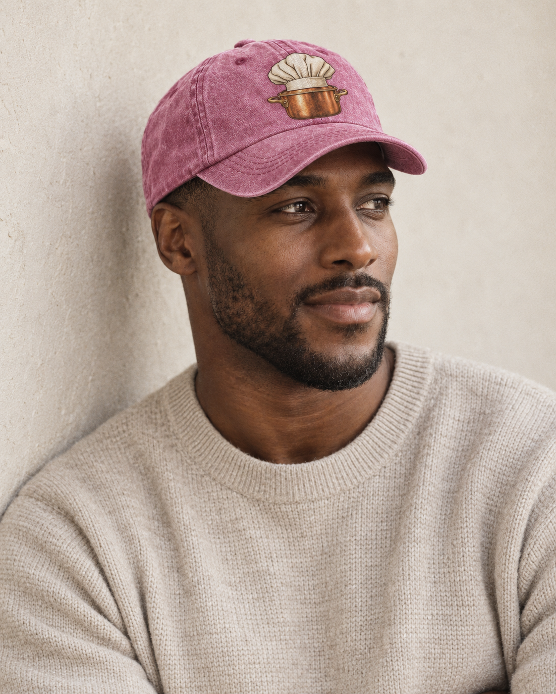 Model wearing the cap