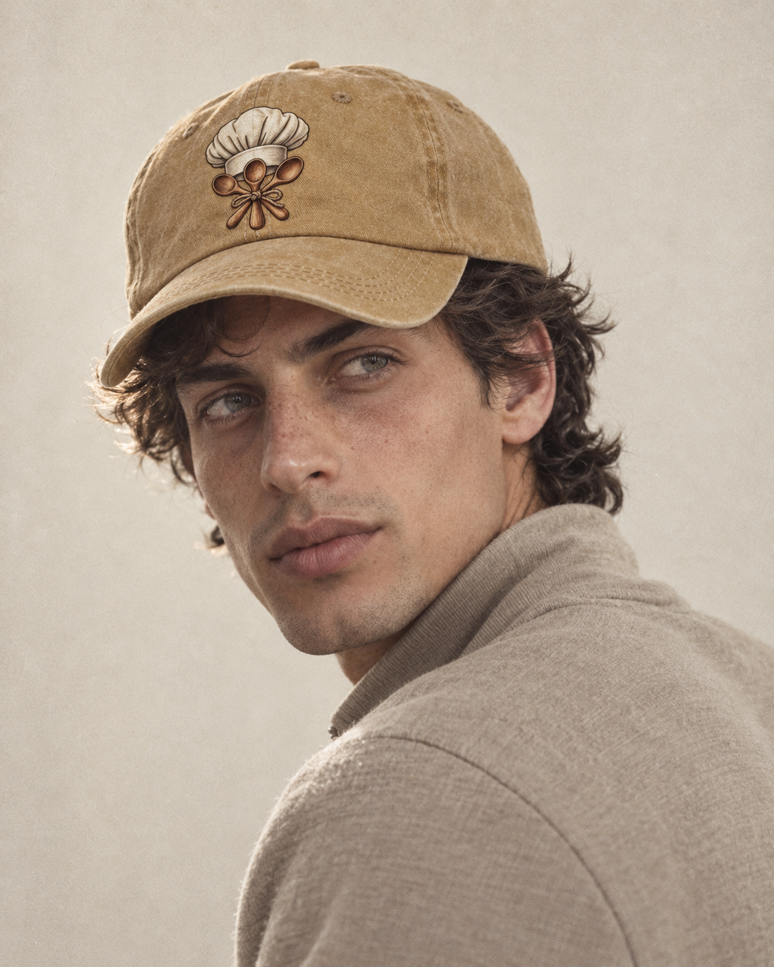 Model wearing the cap