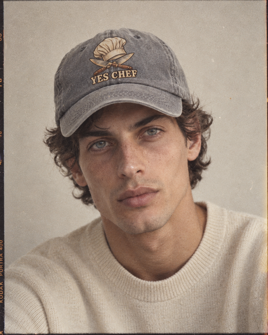 Model wearing the cap