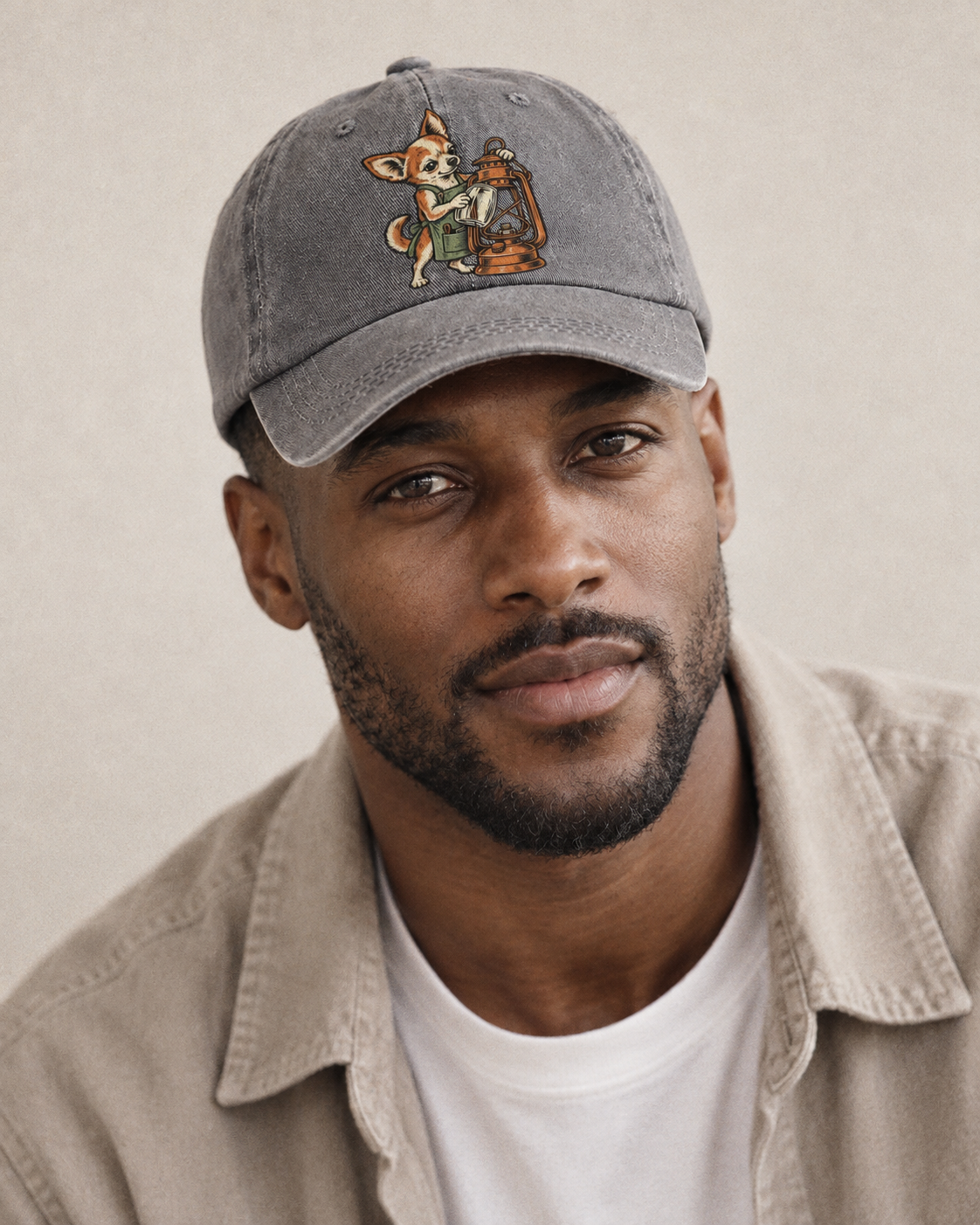 Model wearing the cap