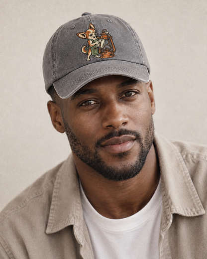Model wearing the cap