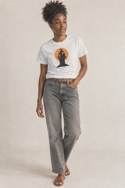 Chimney Witch Full Moon Classic T-shirt – studio model photo