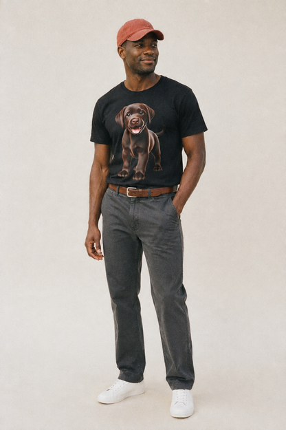 Chocolate Labrador Classic T-shirt – studio model photo
