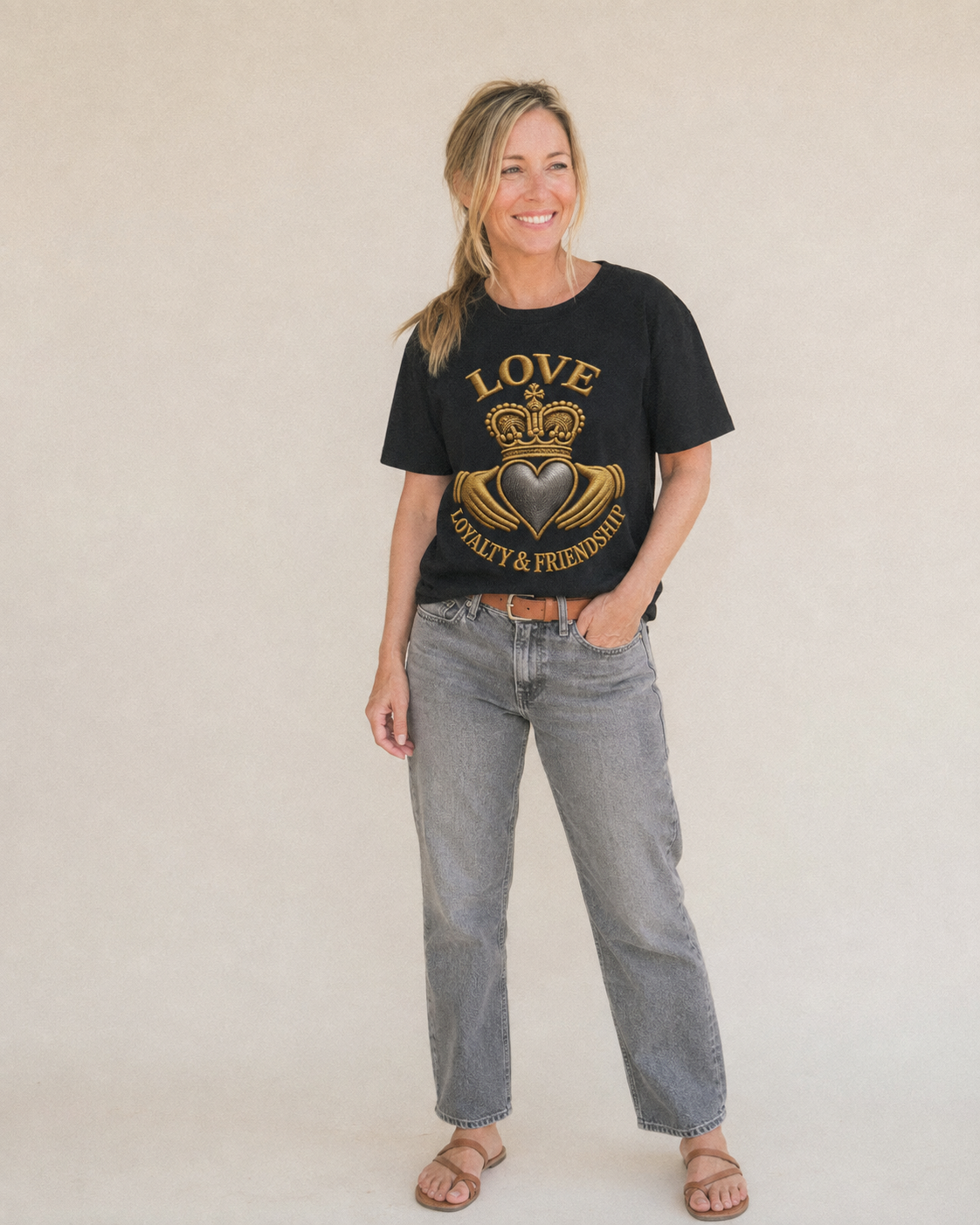 Claddagh Symbol  - Classic T-shirt – studio model photo