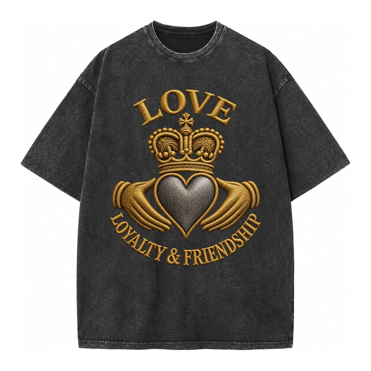 Claddagh Symbol  - Vintage T-shirt – Black