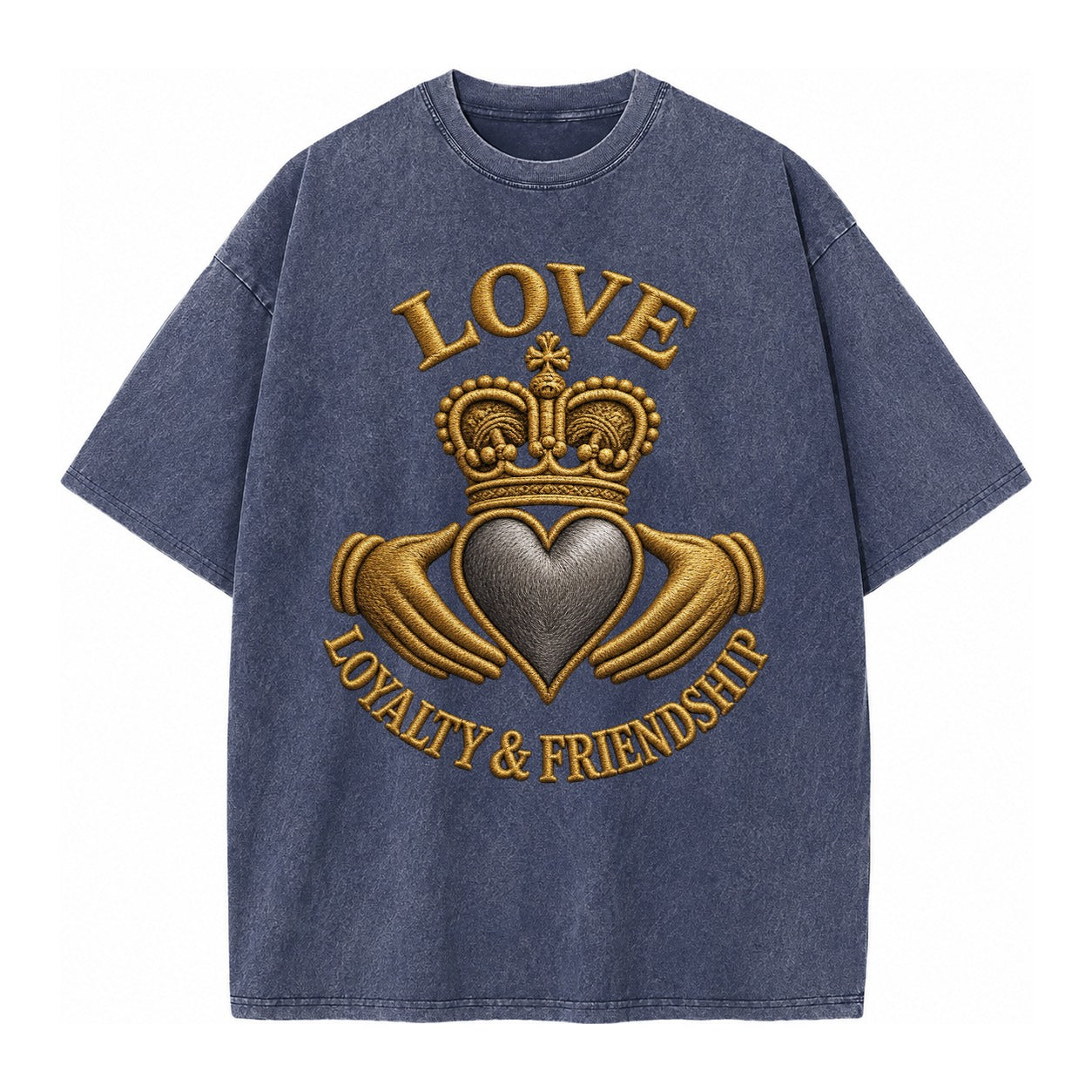 Claddagh Symbol  - Vintage T-shirt – Blue
