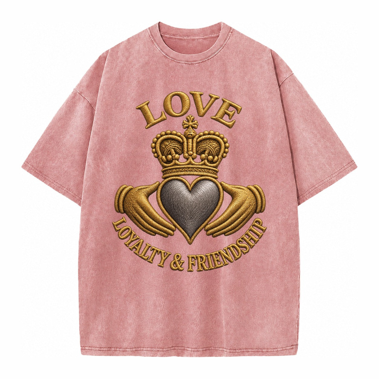 Claddagh Symbol  - Vintage T-shirt – Dusty Rose(Rose)